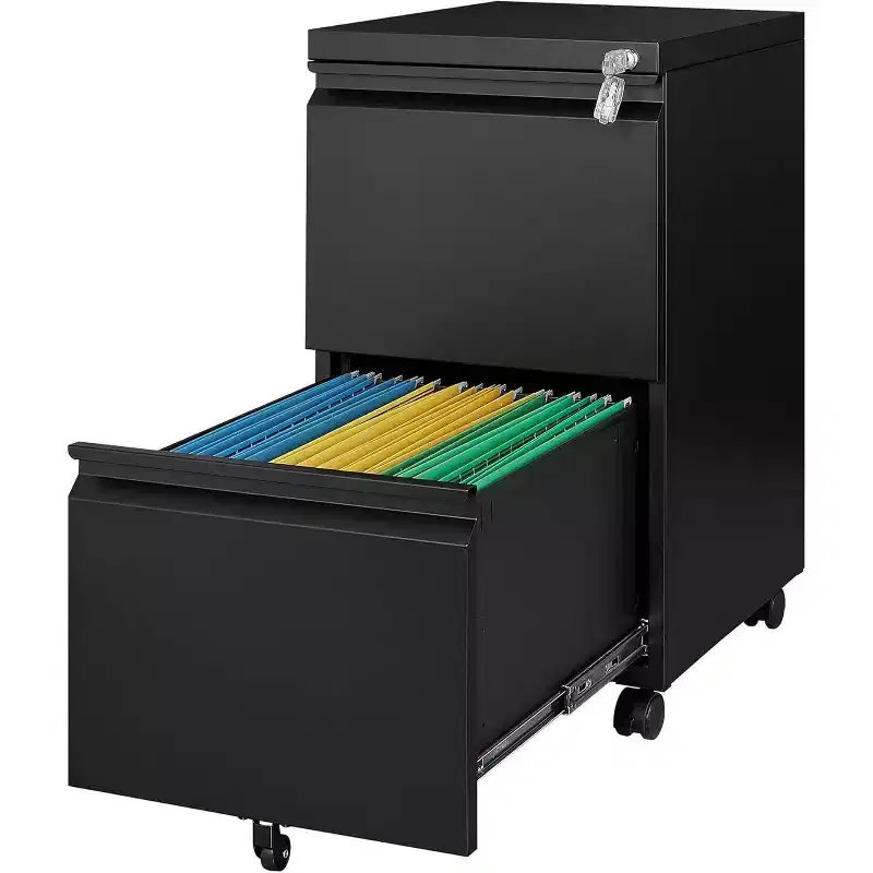 BALHAM TRADE-2 Drawer Mobile File Cabinet , with Lock Under Metal Rolling Filing Cabinet for Home Office