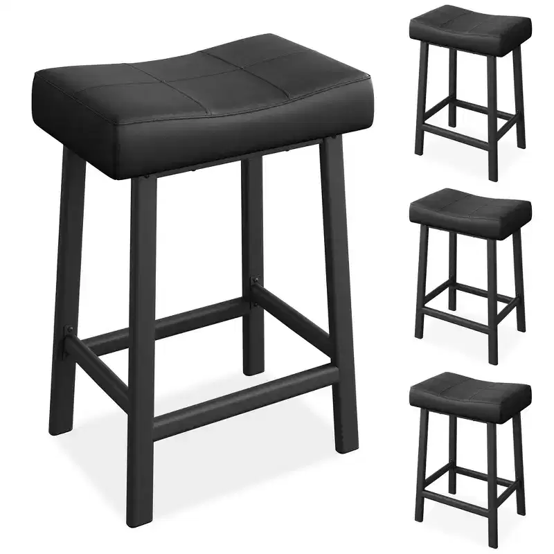 Counter Height Bar Stools with Upholstered Surface for Dining Room, Home Bar