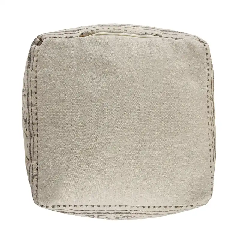 Sevita Handmade Geometric Rustic Farmhouse Pouf