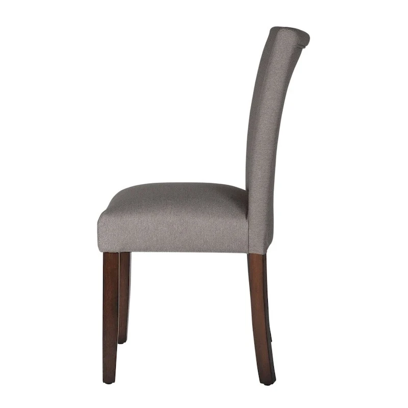 Transitional Upholstered Dining and Accent Chair - Gray, Solid Wood Legs
