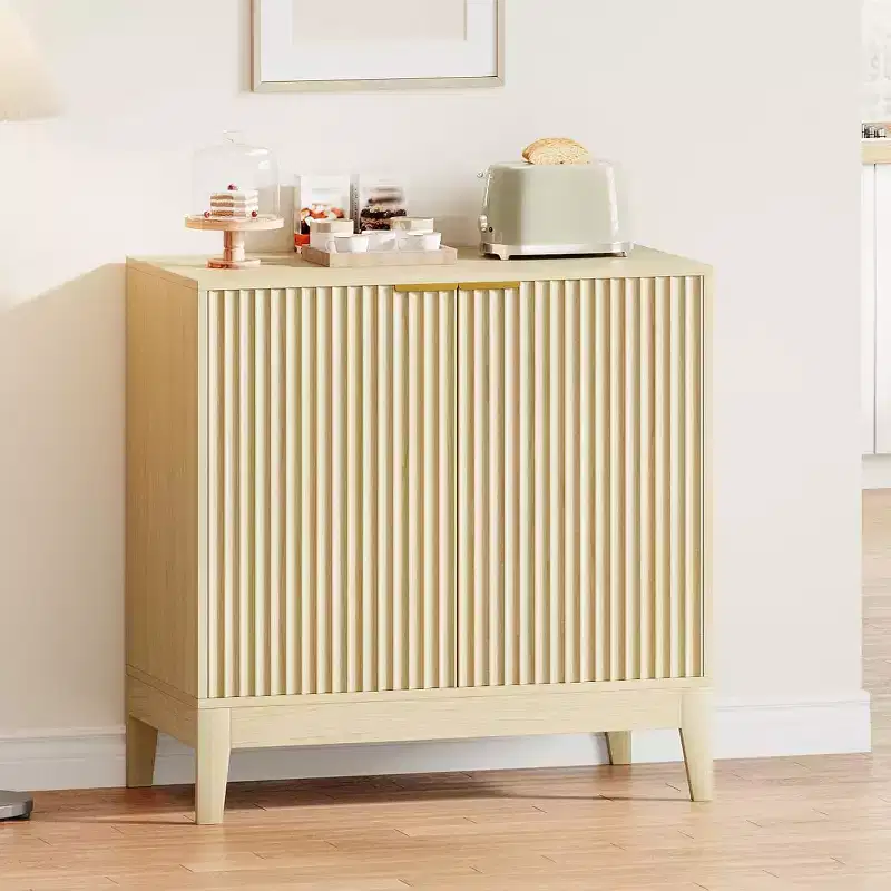 31.5 Storage Cabinet, Modern Entryway Accent Cabinet with 2 Doors, Buffet Sideboard Console Table Credenza for Living Room, Kitchen, Entryway