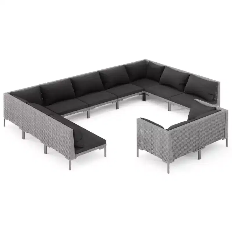 vidaXL Garden Lounge Set Dark Grey