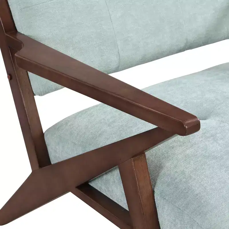 30 Mid-Century Modern Accent Chair, Plush Cushions Angled Arm Solid Wood Frame Ergonomic Design, Living Room Bedroom Office