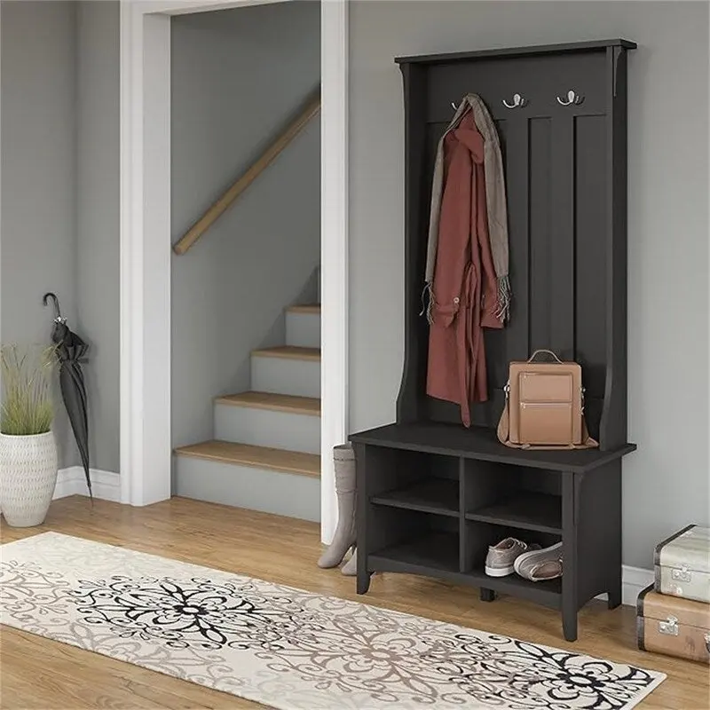 Bush Business Furniture Salinas Hall Tree with Shoe Bench - 15.75D x 31.73W x 68.11H