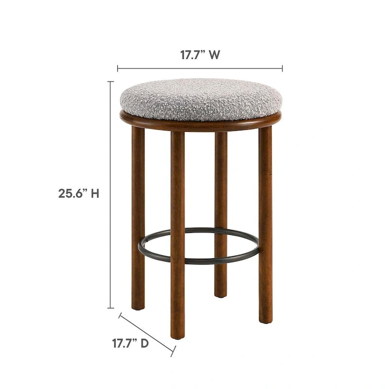 Boucle Fabric Counter Stools - Set of 2