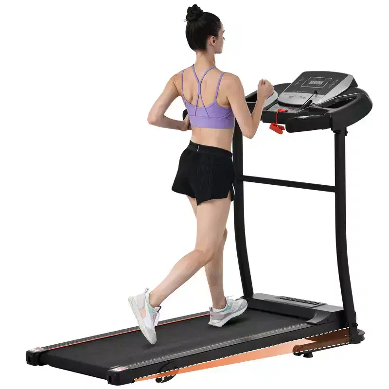 Okak Folding Treadmills with Pulse Sensor, Walking Pad Treadmill with Quiet Brushless Motor, 12 Preset Programs Treadmill with Incline, Black+Silver