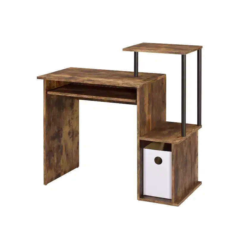 29.5 in.H Brown Color Paper Laminate Computer Desks with Open Storage Shelf