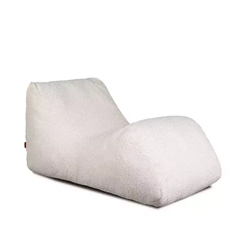 Foam Filled Lounger Bean Bag Chair, Vegan Leather or Boucle, All Ages