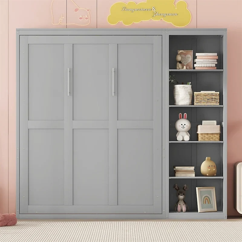 Merax Murphy Bed Wall Bed with Shelves