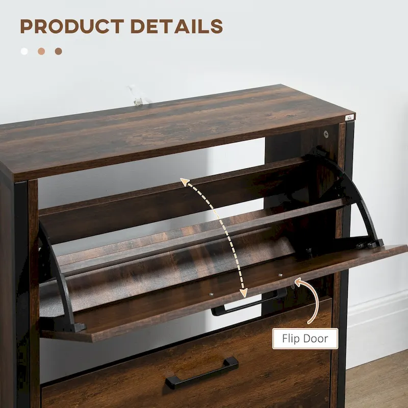 QQ Shoe Cabinet with 2 Flip Drawers