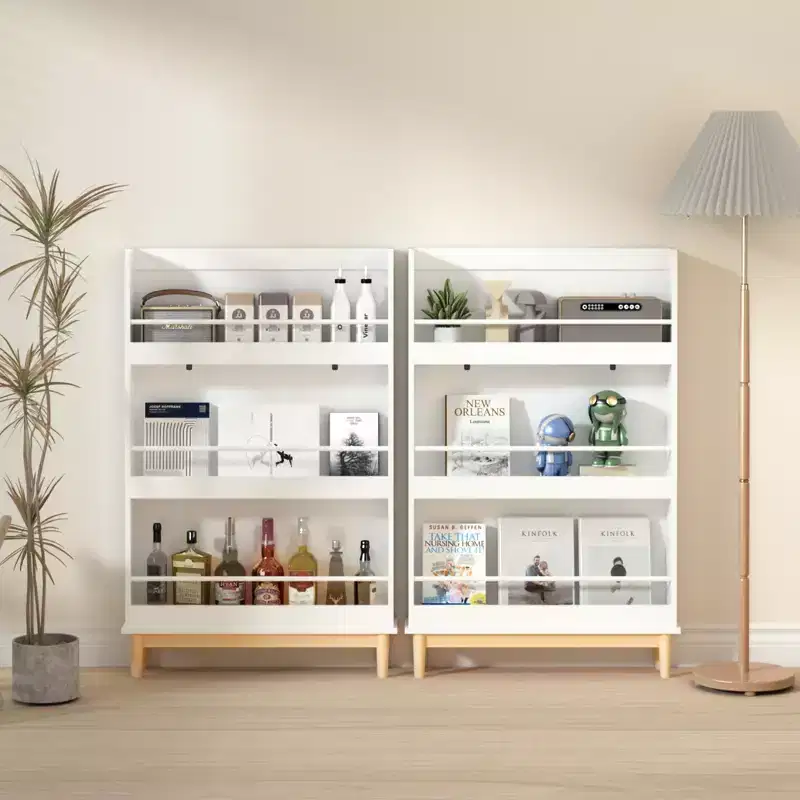 Kids Bookshelf with 3 Front-Facing Display Shelves, Bookcase Book Rack Display Stand, White - ModernLuxe
