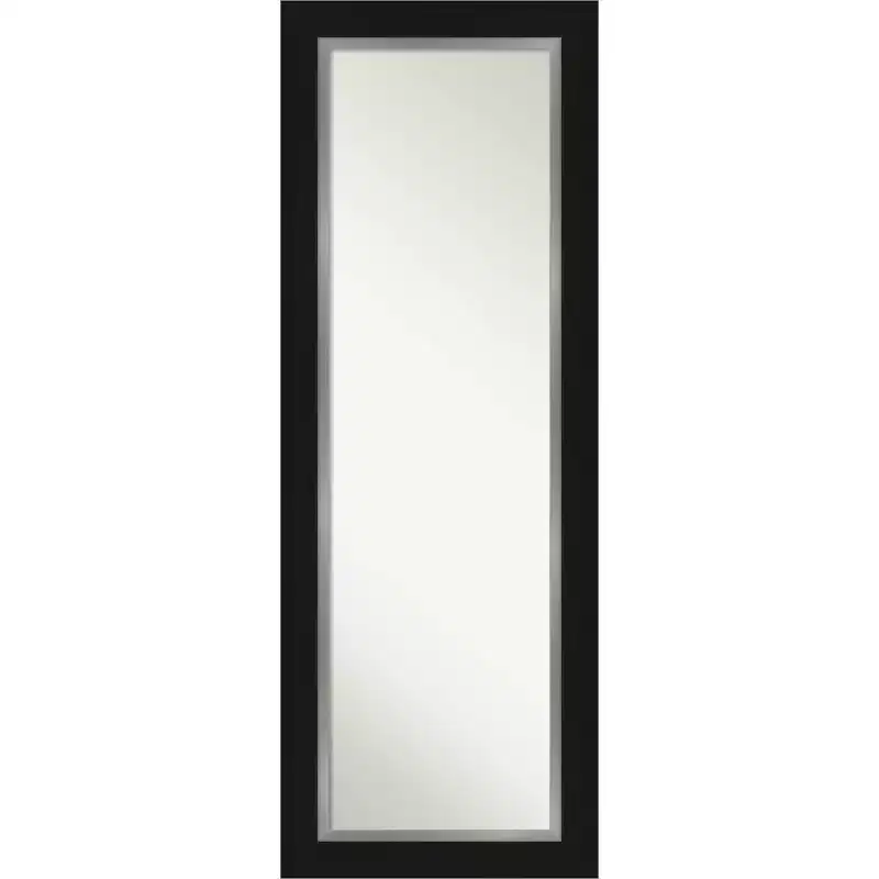 20 x 54 Non-Beveled Eva Black Silver Full Length on The Door Mirror - Amanti Art: Over-the-Door Hanging
