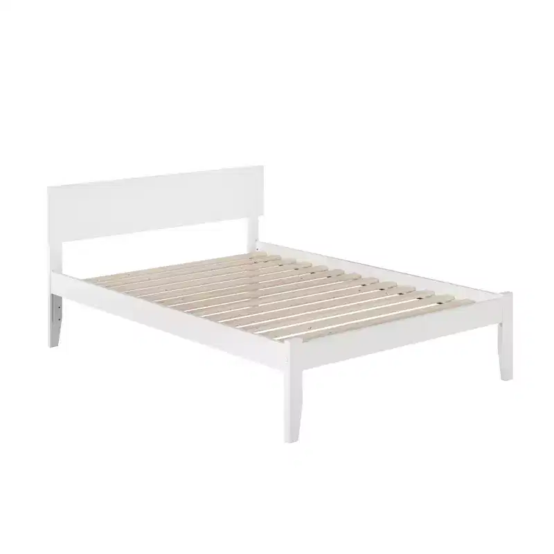 HomeStock Full Size White Finish Beds with Headboards