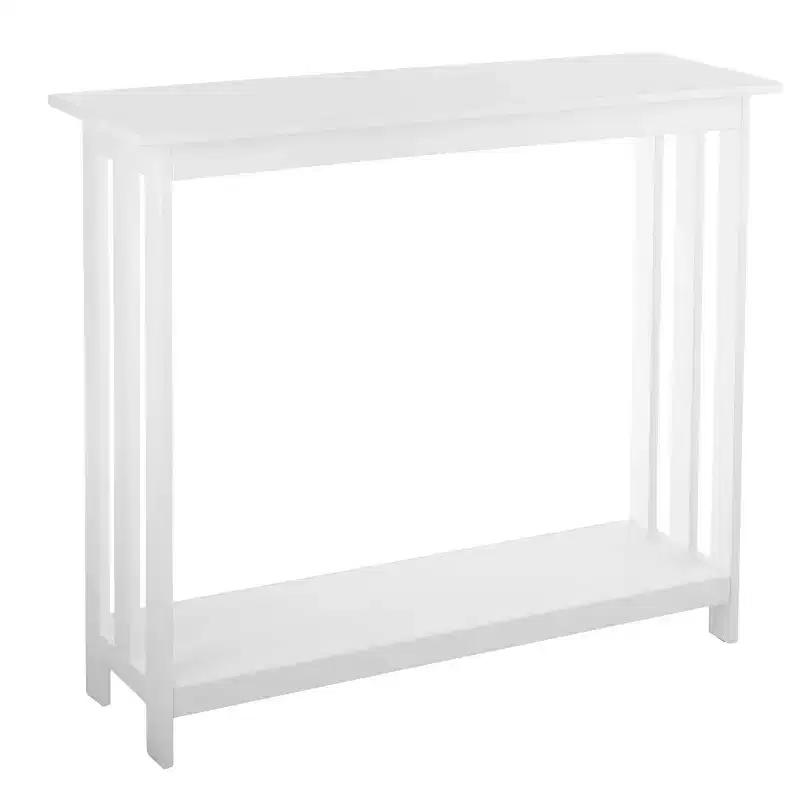 Lavish Home 2-Tier Narrow Console Table, White