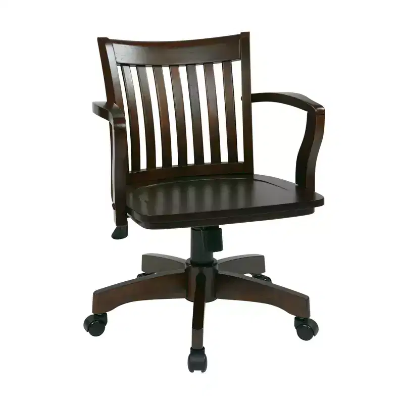 Wood Swivel Banker's Desk Chair 18