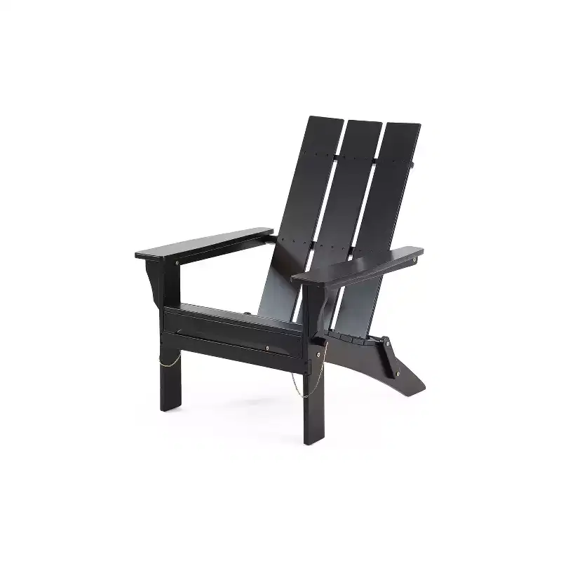 GDFStudio Gurekam Outdoor Acacia Wood Folding High Back Adirondack Chair