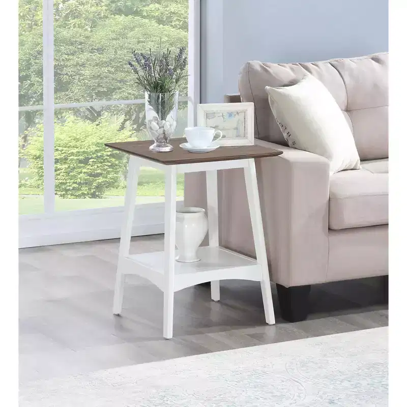 24 in.H White Color Rectangle Wood Table Top End Table 1 -piece