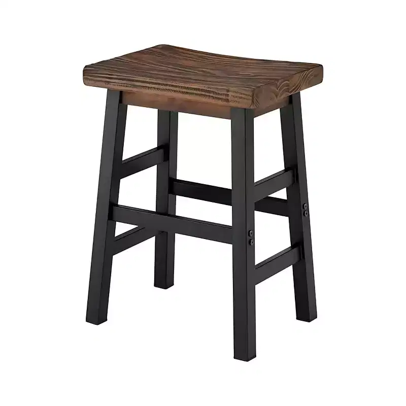 26" Pomona Counter Height Barstool with Metal Legs Brown - Alaterre Furniture