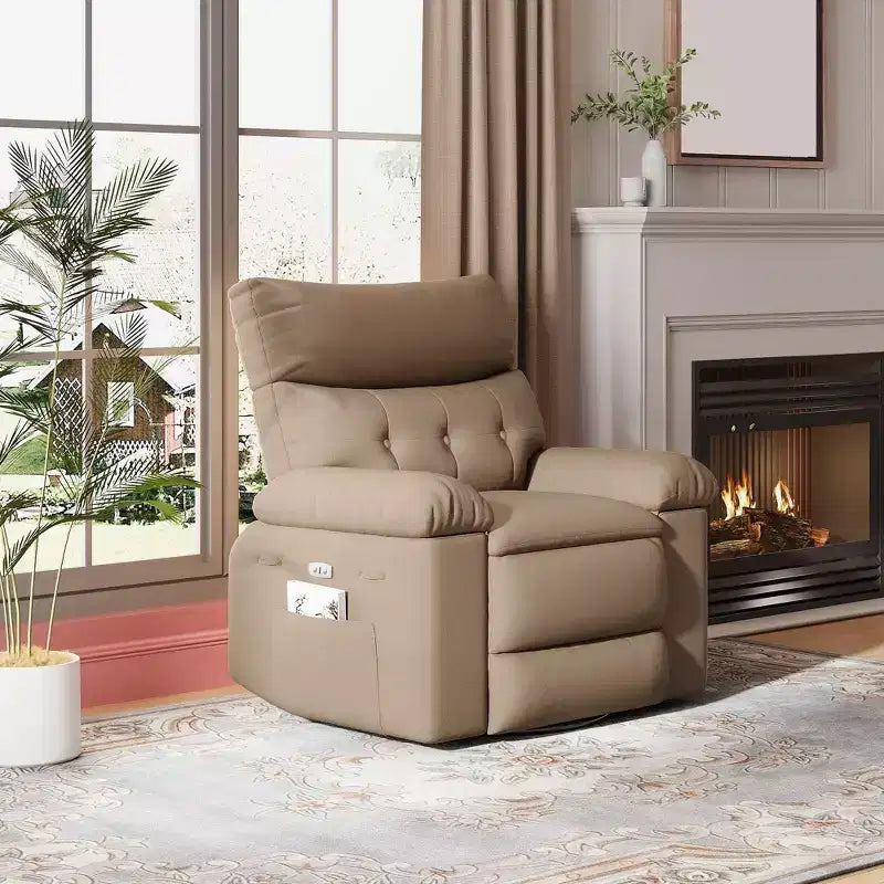 37.4 PU Leather Power Lift Recliner Chair, Adjustable Recliner, 1.5X Sponge Filling, Seat Width, Cup Holders, Ergonomic Single Sofa