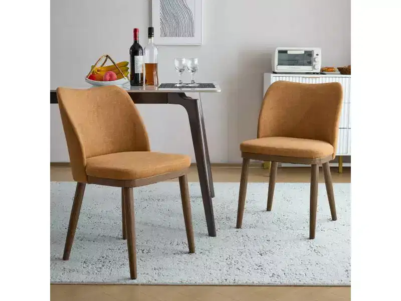 Christopher Knight Home Set of 2 Isaac Fabric Upholstered Dining Chairs Ginger