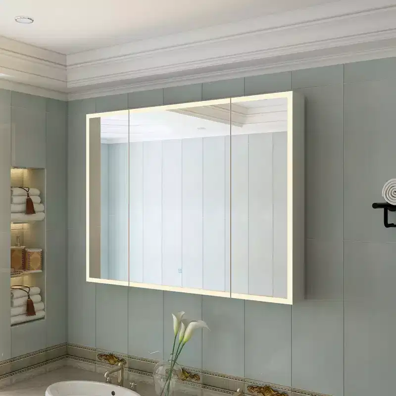 LED Lighted Medicine Cabinet with Defogging Function, Ample Storage & Adjustable Lighting, Elevate Bathroom Style