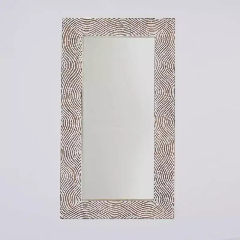 Retro 72 Solid Wood Handcarved Rectangle Full Length Mirror