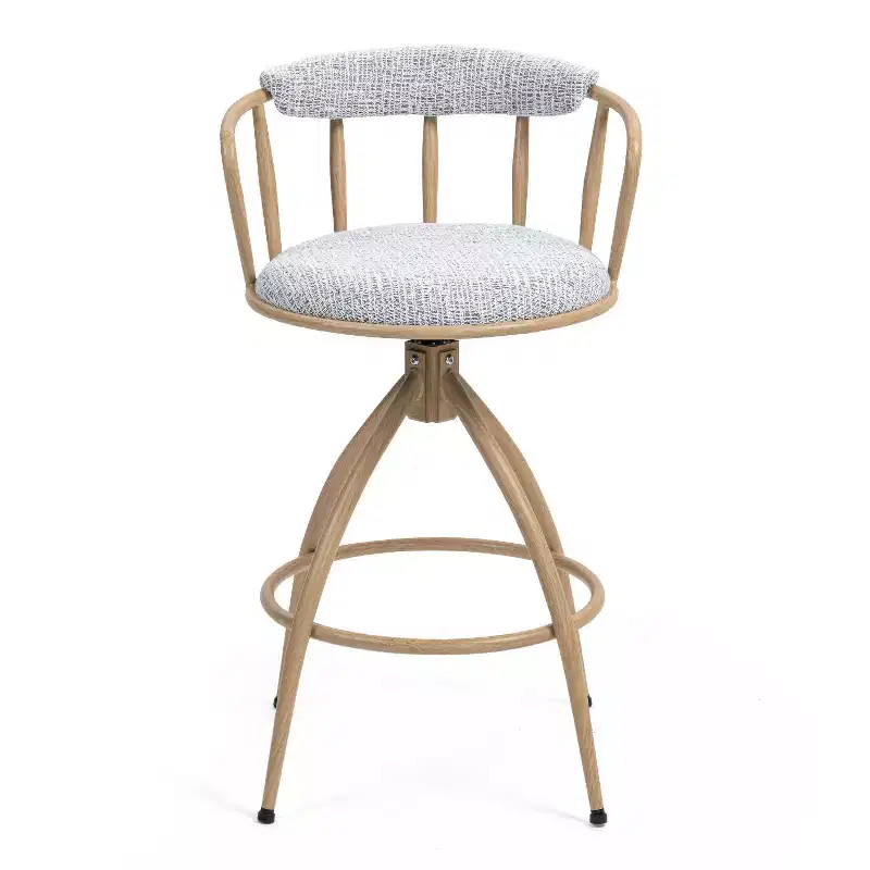 Okak 26Modern Swivel Bar Stool Set of 2, Upholstery Counter Height Barstools with Backrest, Bar Chairs for Kitchen Island
