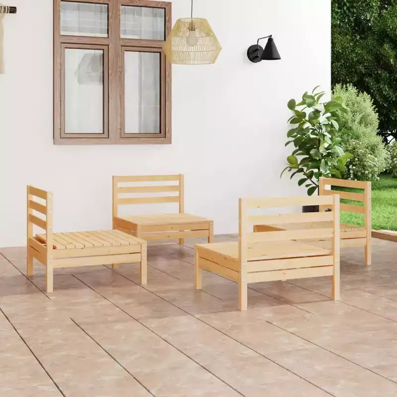 vidaXL Garden Lounge Set Solid Pinewood 4-piece set Seats 4