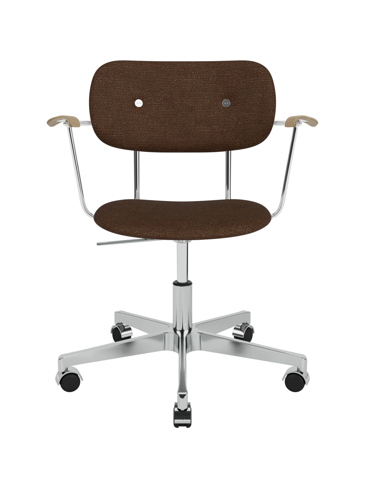Fully Upholstered Task Chair with Armrests Polished Aluminium Base