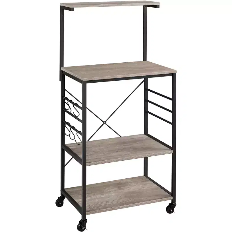 50.5H Kitchen Baker's Rack with Side Hooks