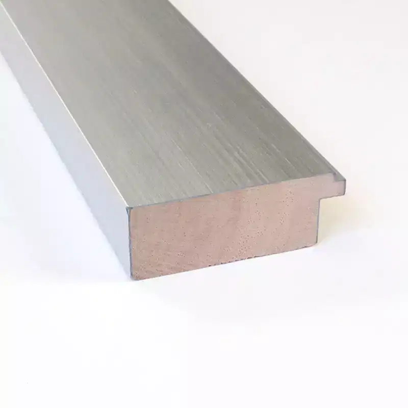 30 x 30 Non-Beveled Wood Bathroom Wall Mirror Brushed Sterling Silver - Amanti Art
