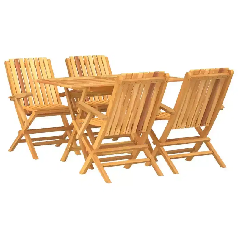 vidaXL Garden Dining Set Teak Solid Teak Wood Medium Foldable