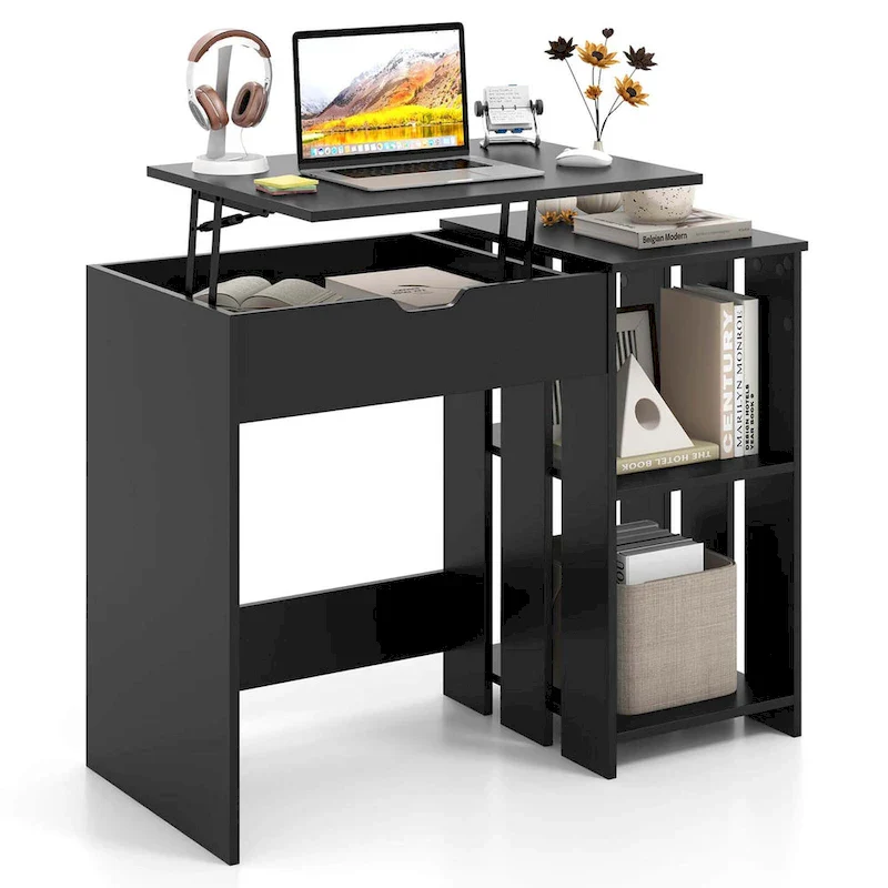 Lift Top Computer Desk Standing Desk with Hidden Compartments - See Details