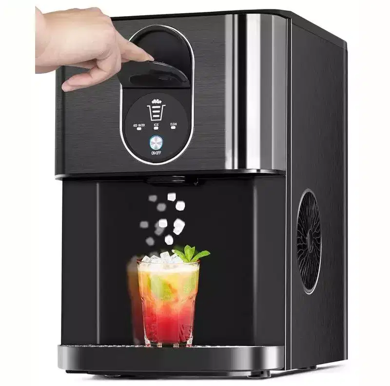 Countertop Nugget Ice Maker, 44lbs/24H chewable pellet ice machine with dispenser and self-cleaning for home, kitchen, office, or parties.