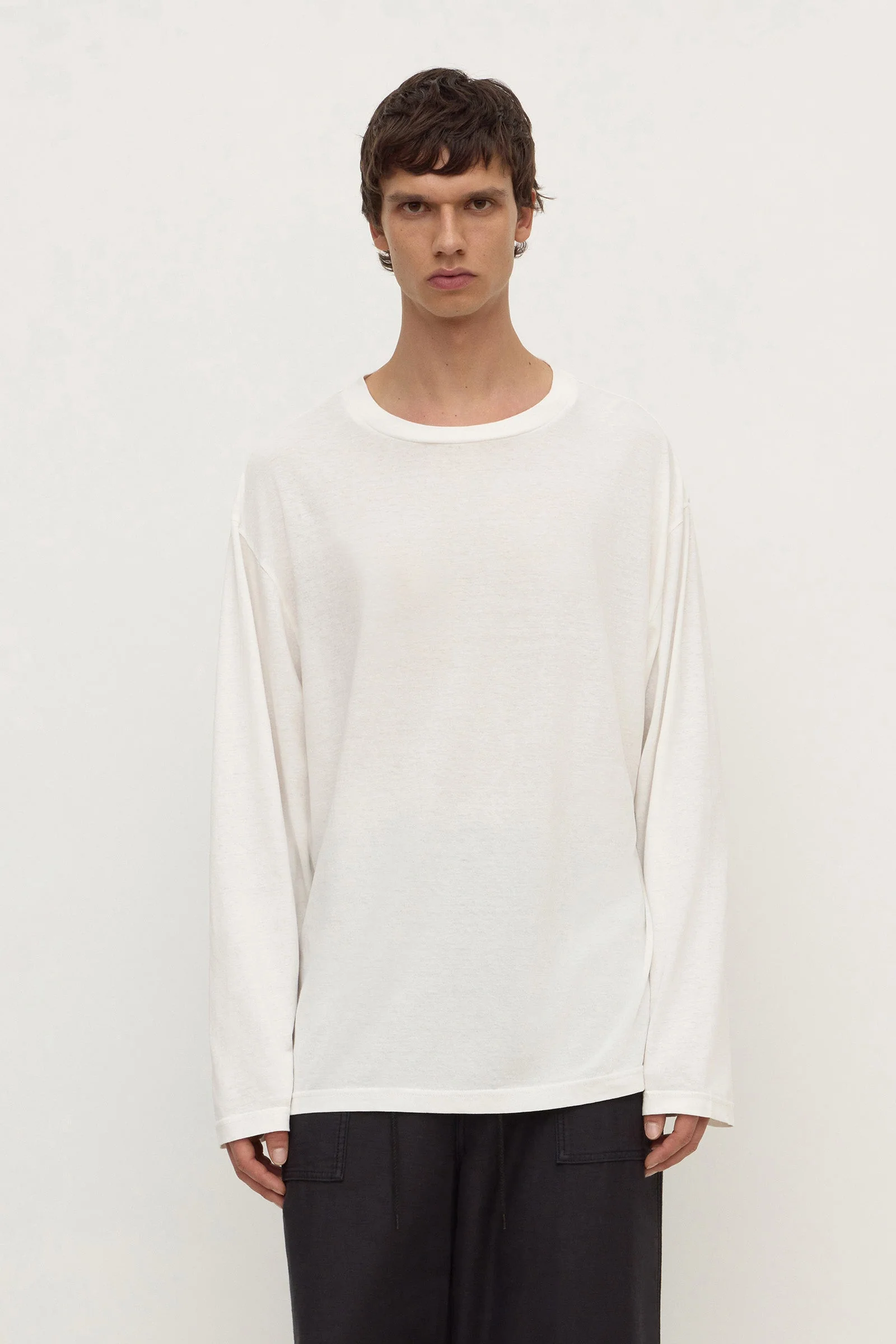 Antique White Cotton Hemp Long Sleeve Tee