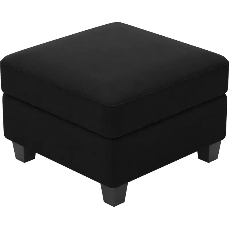 Belffin Velvet Storage Ottoman  Modular Square Footrest & Sectional Add-On