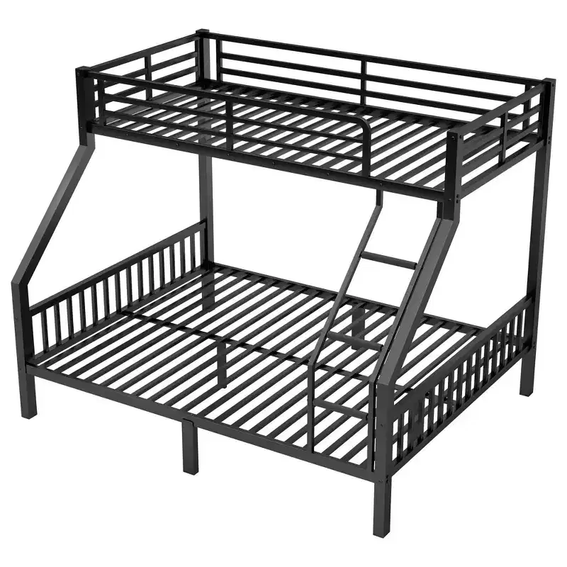 Okak Metal Loft Bunk Bed Heavy Duty Bedframe with Ladder & Slats Support for Adults Teens