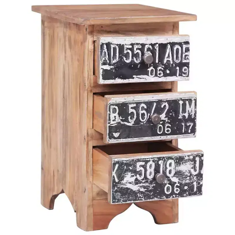 vidaXL Bedside Cabinet 11.8x11.8x20.1 Solid Mahogany Wood