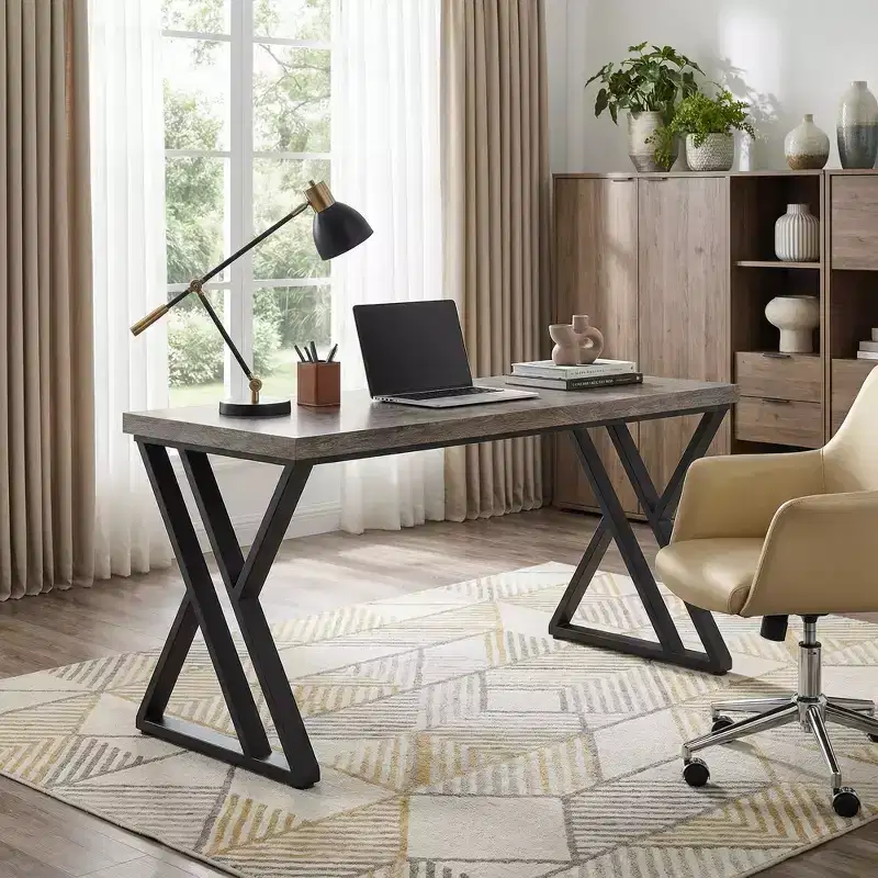 MAYEERTY 55 Heavy-Duty Computer Desk, Simple Study Writing Table for Home Office