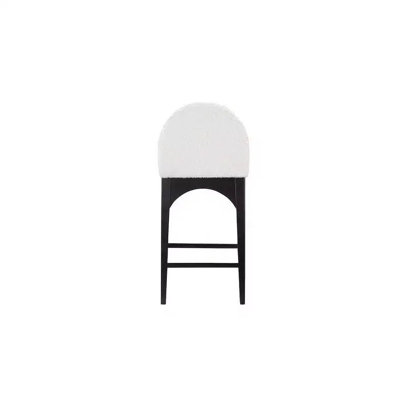 Meridian Furniture,Waldorf Cream Boucle Fabric Stool