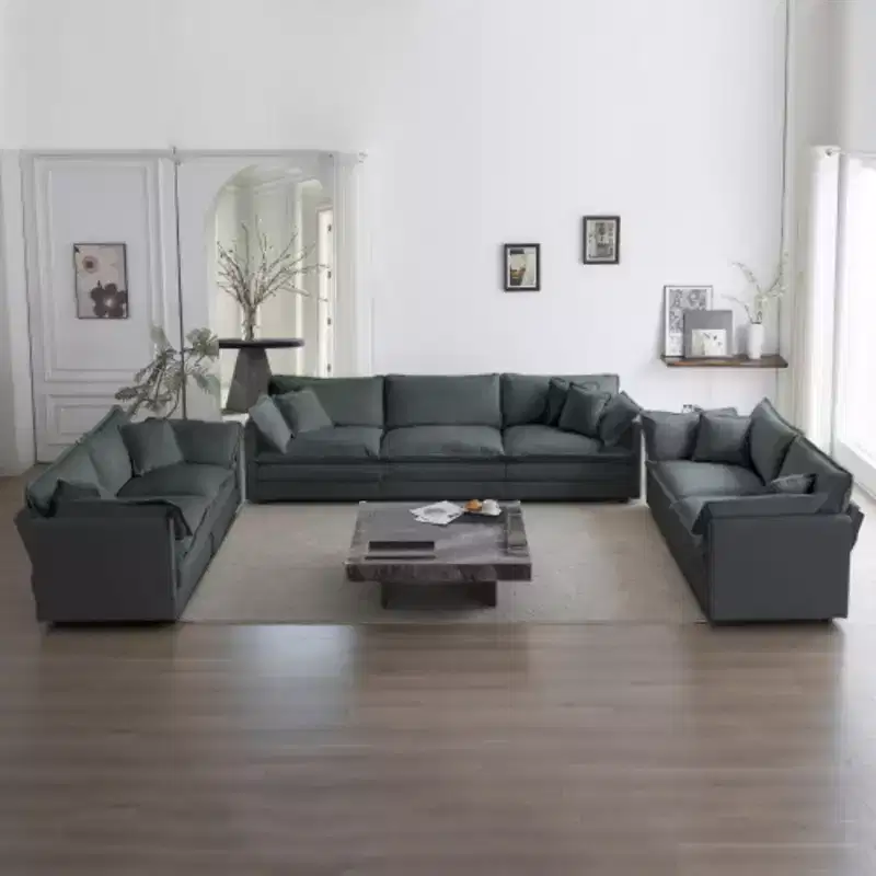 Living Room 3-Piece Sofa Set: 2 Two-Seater and 1 Three-Seater Oversized Comfy Couches