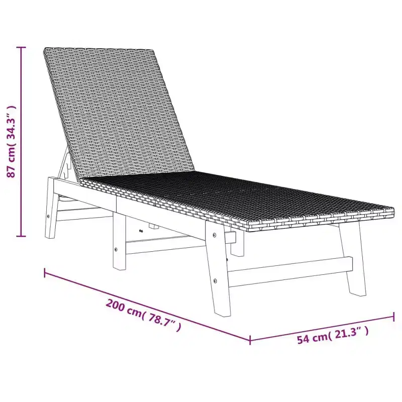 vidaXL Garden Lounge Set Black and brown PE rattan Standard