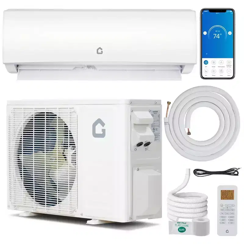 Garvee 9000 BTU Mini Split Air Conditioner and Heat, Mini AC Unit with Heat Pump & WiFi-Enabled, 115V, White