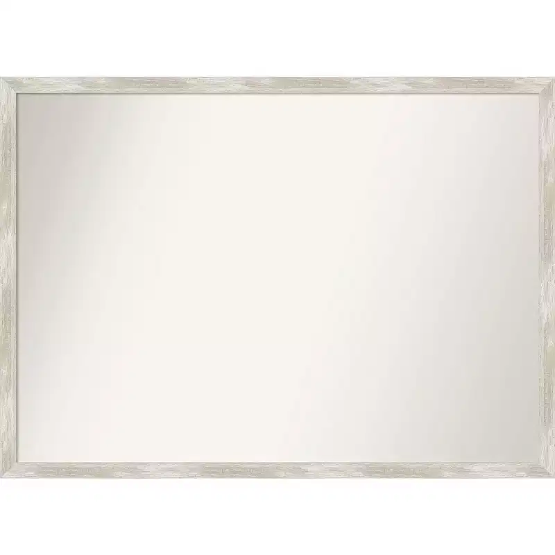 40" x 29" Non-Beveled Crackled Metallic Narrow Wall Mirror - Amanti Art: Polystyrene Frame, Includes Mount Hardware