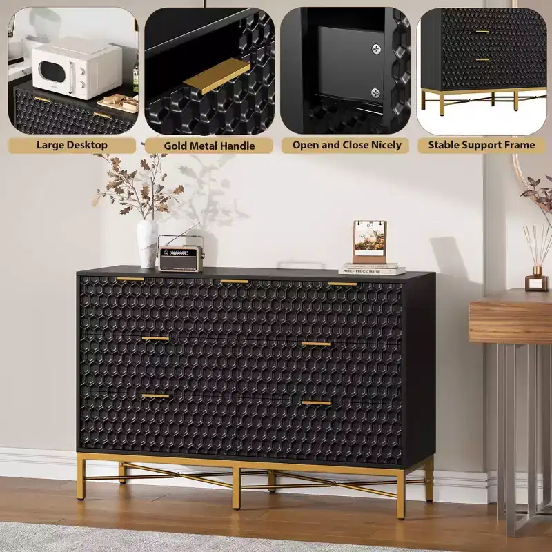 7 Drawer Dresser for Bedroom, Simply Modern Chest of Drawers for Closet with Wide Top, Tall Wooden Dresser