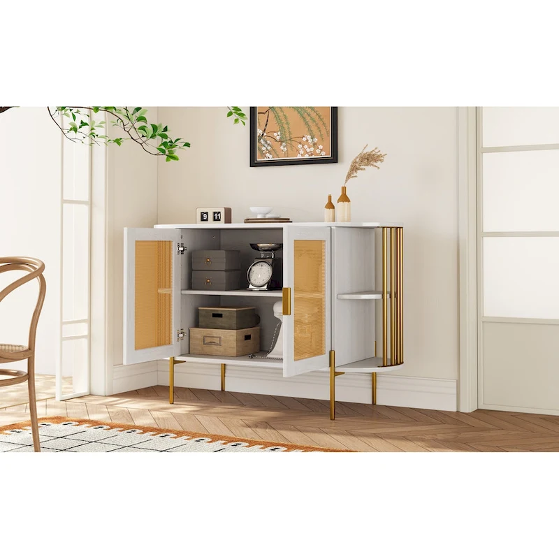 legant Curved Dining Cabinet with Gold Trim