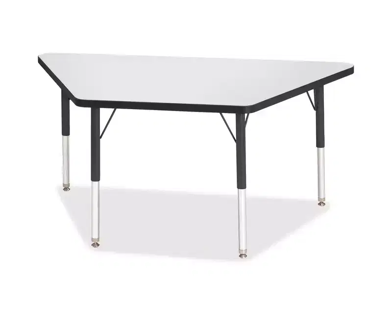 Elementary Height Prism Edge Trapezoid Activity Table 24 x 48 in, Black