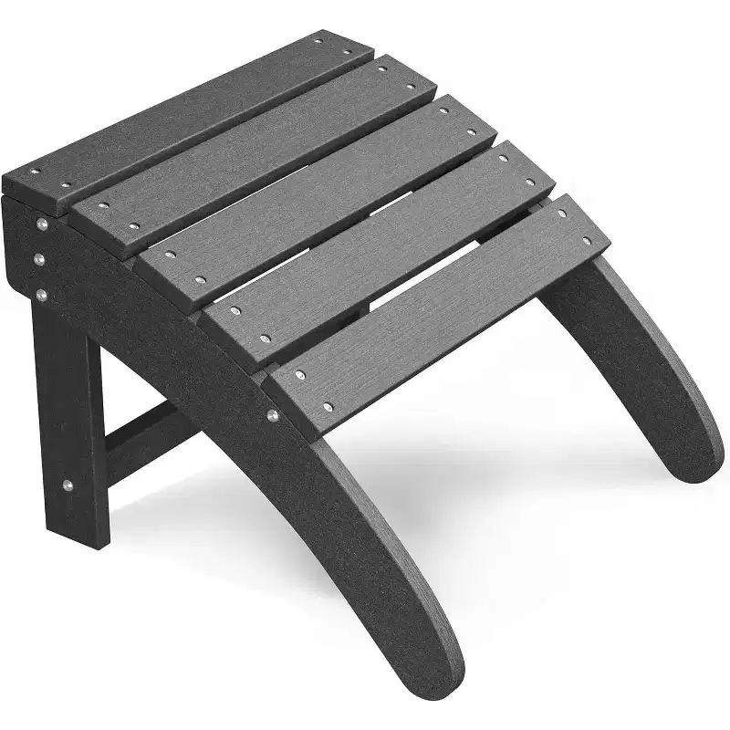 Adirondack Ottoman Footrest for Adirondack Chair, Weatherproof Outdoor Resin Patio Footstool for Pool, Porch, Lawn & Backyard