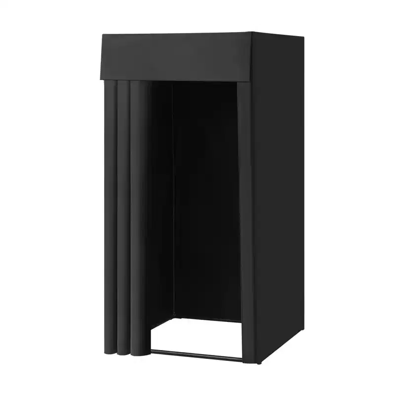 VEVOR Fitting Room, Portable Dressing Room with Thick Polyester Curtains, Privacy Space with Shading Curtain and a Hook, 39 x 39 x 78 in, Black