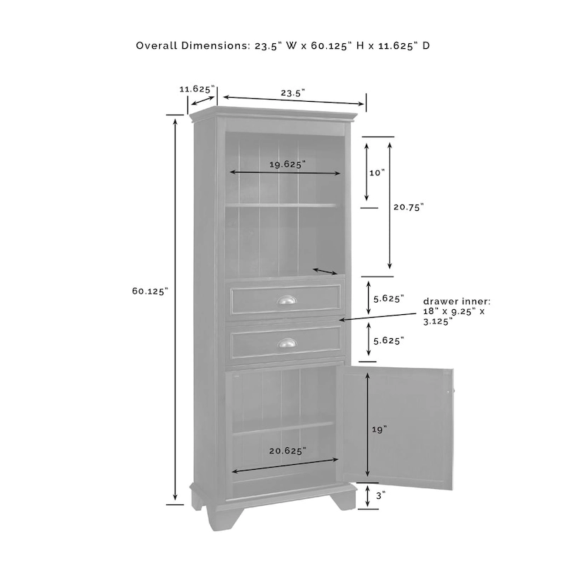 Lydia Tall Cabinet in White